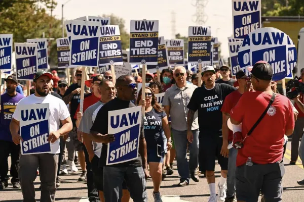 UAW Members Marching