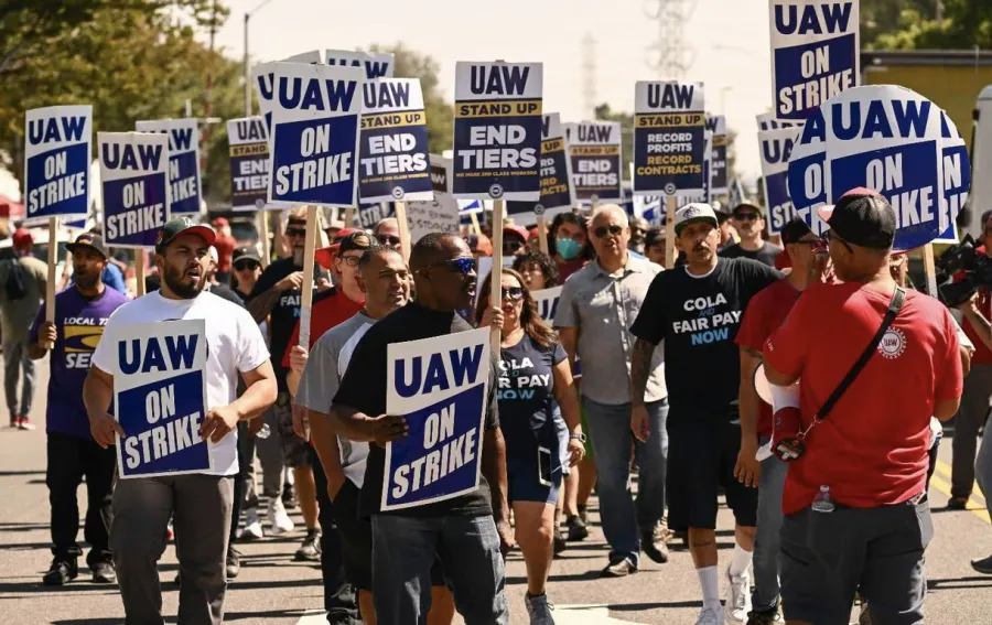 UAW Members Marching
